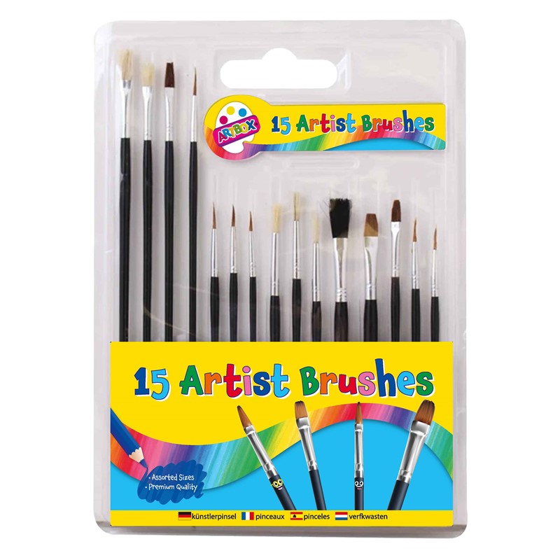 15pcs Artist's Brushes - Tiger Feet Ireland
