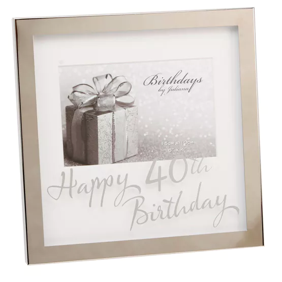 Box Frame 6"x4" with Mirror Print 40th - Tiger Feet Ireland