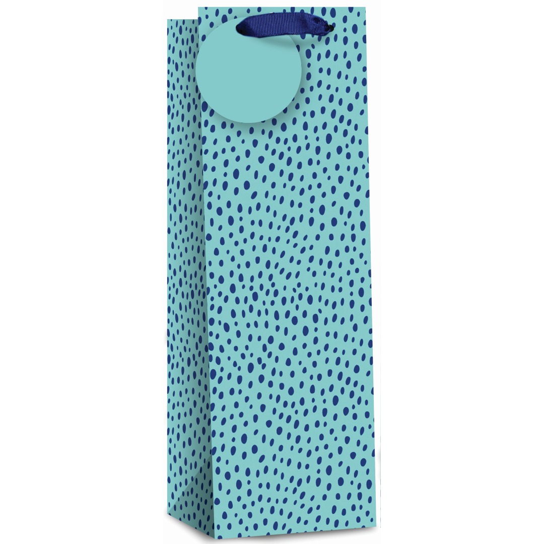 6pk Giftbags Bottle Blue Small Dots - Tiger Feet Ireland