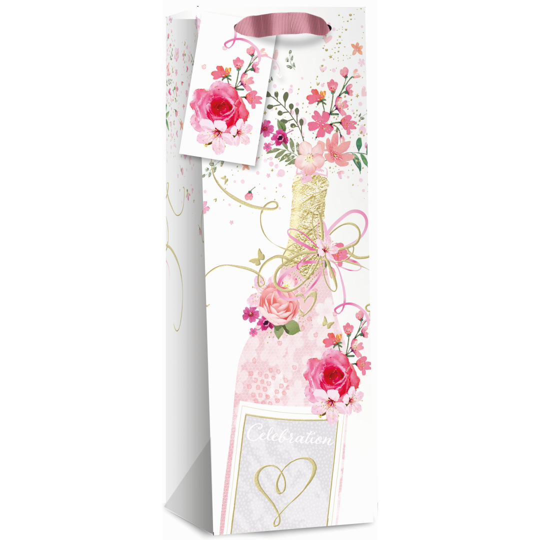 6pk Giftbags Bottle Floral Pattern - Tiger Feet Ireland