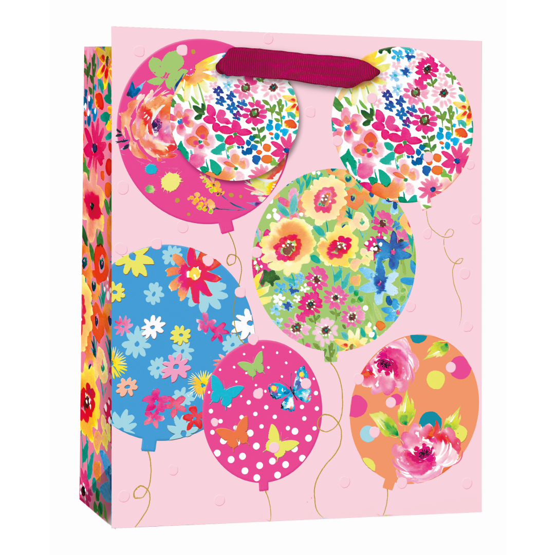 6pk Giftbags Large Pink Balloons - Tiger Feet Ireland