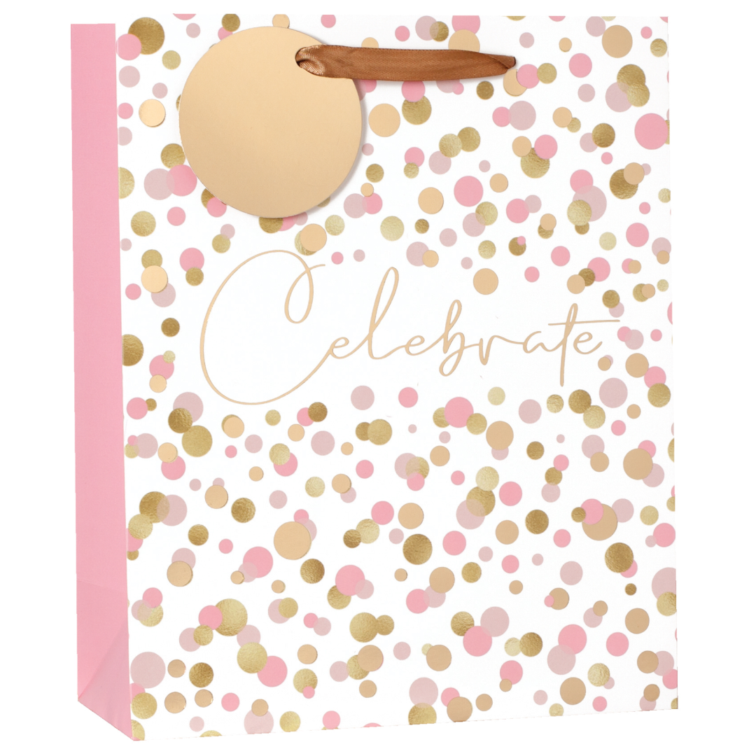 6pk Giftbags Large Celebrate Polka Dots - Tiger Feet Ireland