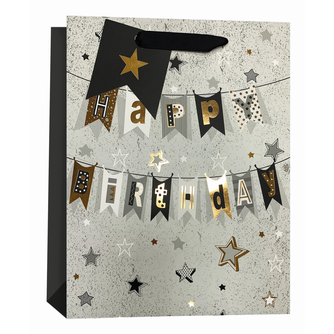 6pk Giftbags Large Happy Birthday - Tiger Feet Ireland