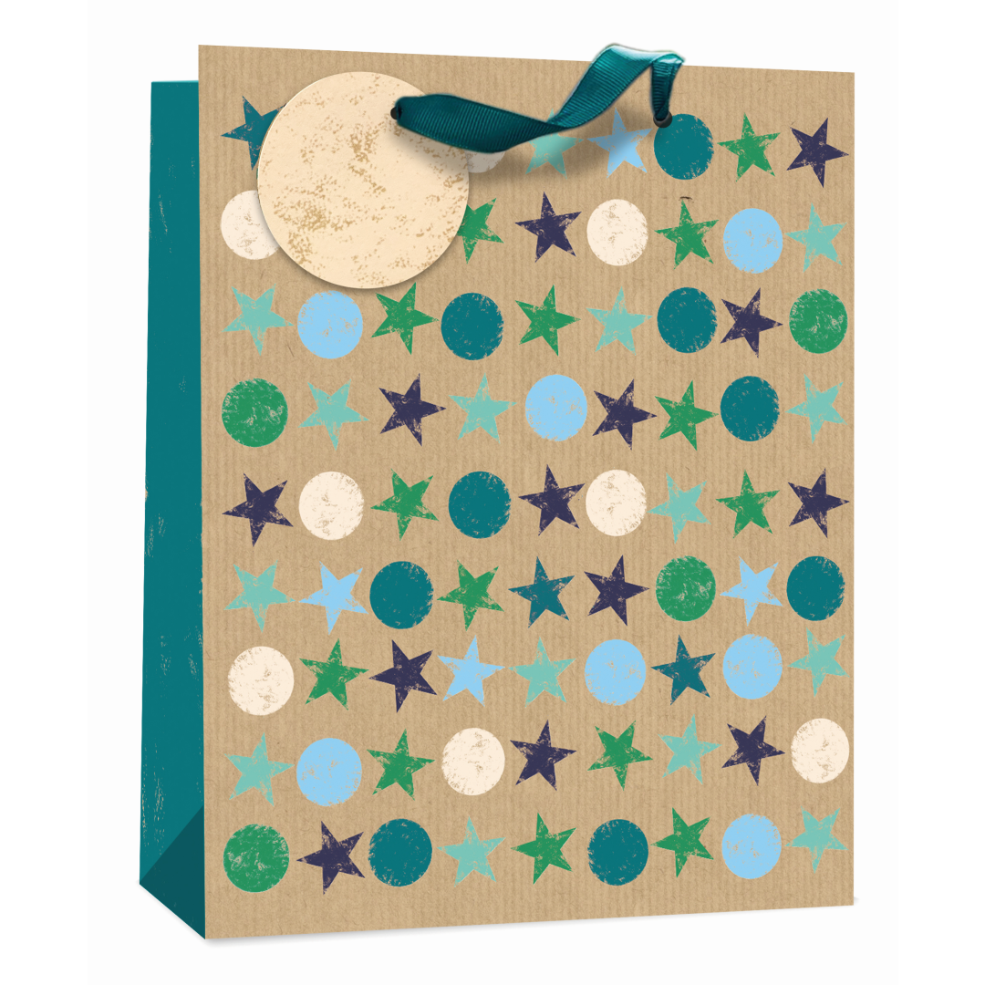 6pk Giftbags Medium Circles Stars - Tiger Feet Ireland