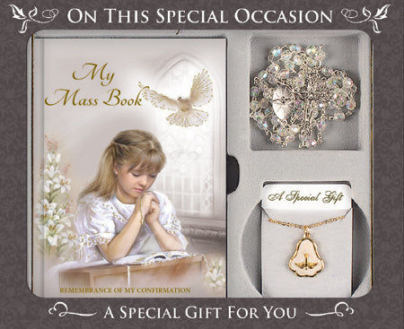 Confirmation Gift Set Book/Rosary/Necklet - Tiger Feet Ireland