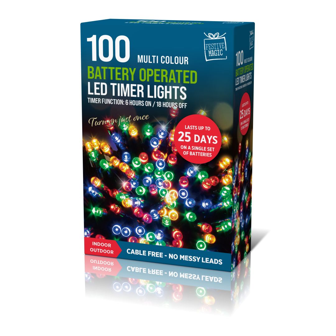 Timer LED Lights 100 Multicolour
