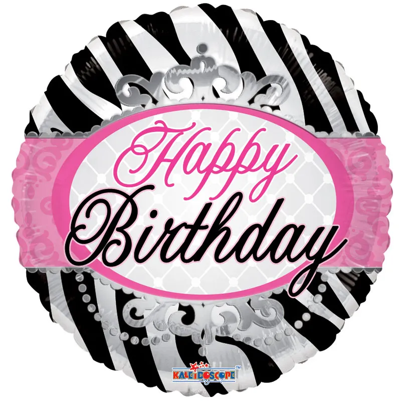 Foil Balloon 18" Round Happy Birthday - Tiger Feet Ireland