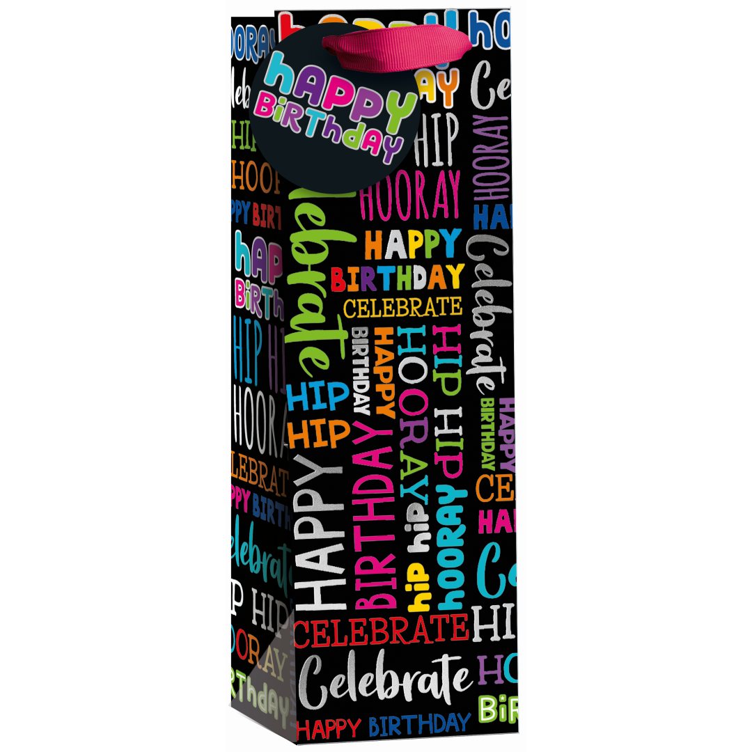 6pk Giftbags Bottle Happy Birthday - Tiger Feet Ireland