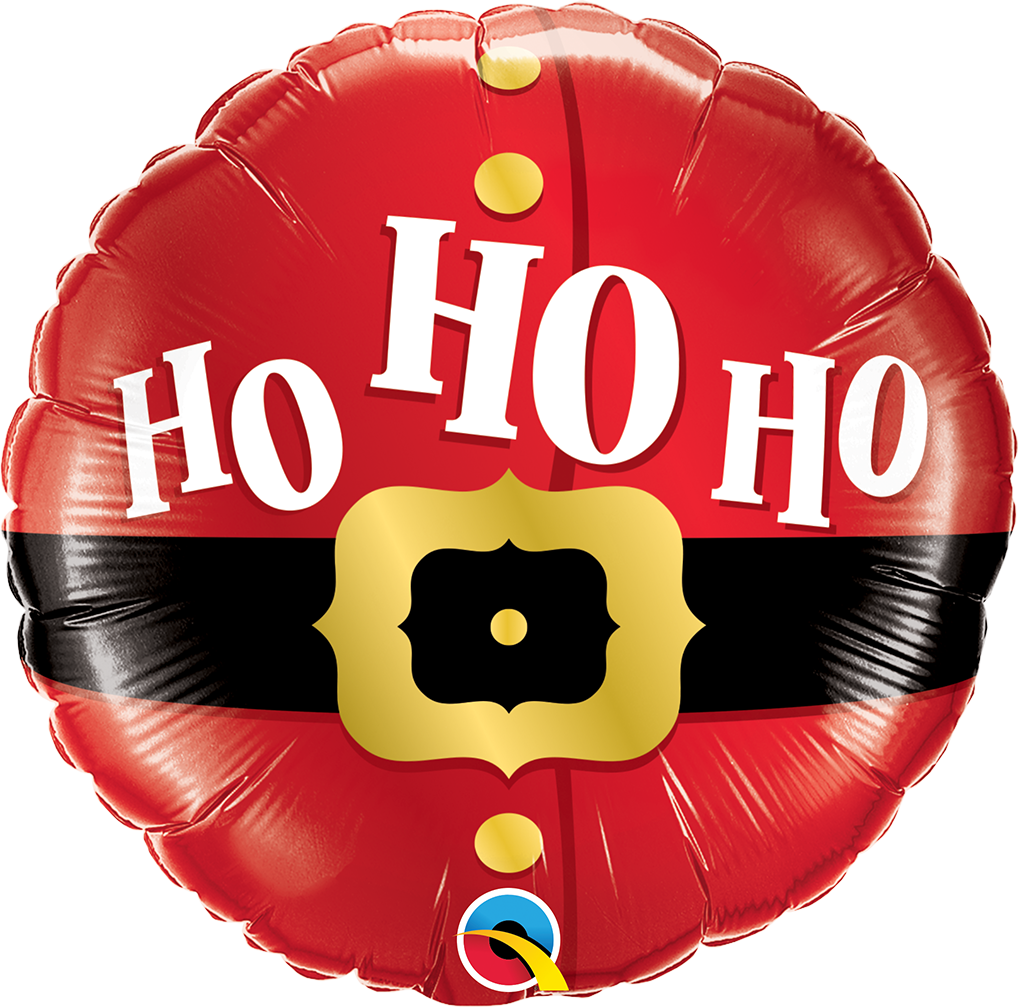 Foil Balloon 18" Round Ho Ho Ho Santas Belt - Tiger Feet Ireland