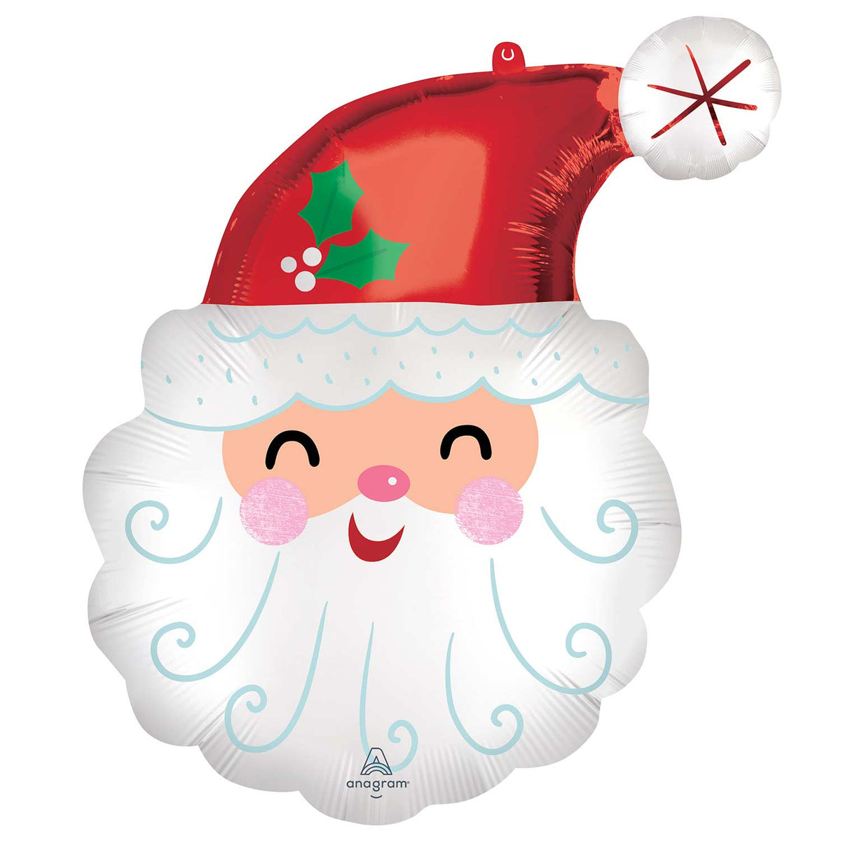 Foil Balloon 27" Supershape Smiley Santa Head - Tiger Feet Ireland