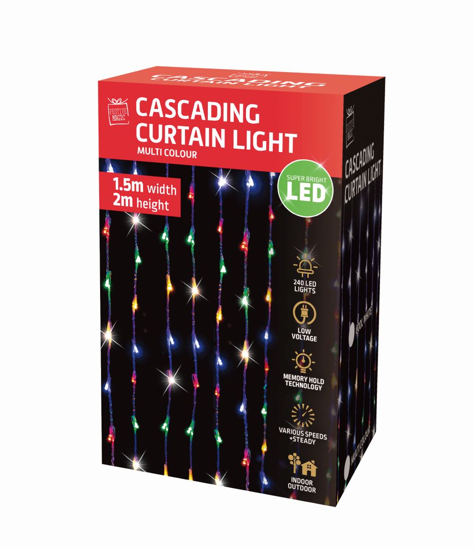 LED Cascading Curtain 240 Multicolour