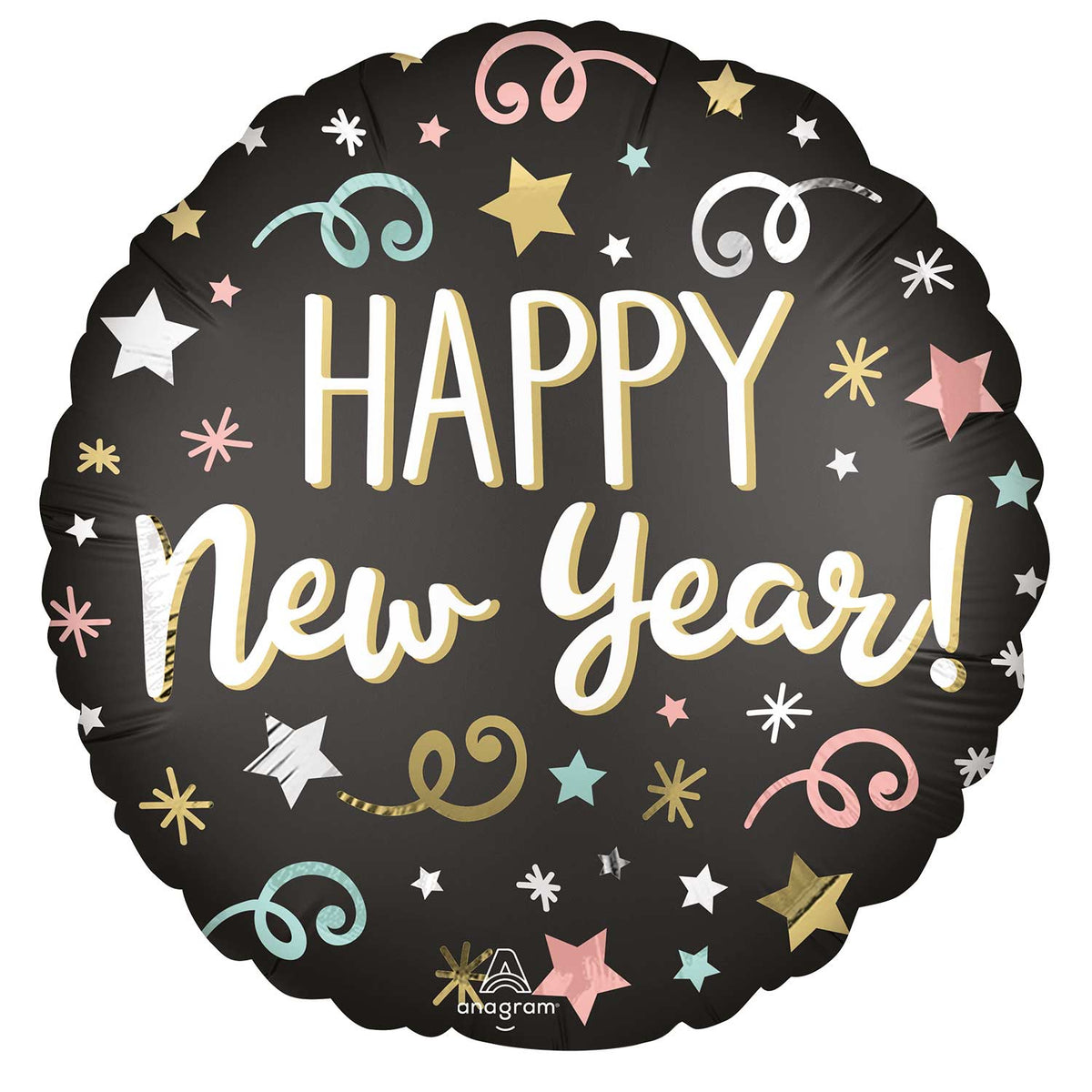 Foil Balloon 18" Confetti Satin New Year - Tiger Feet Ireland