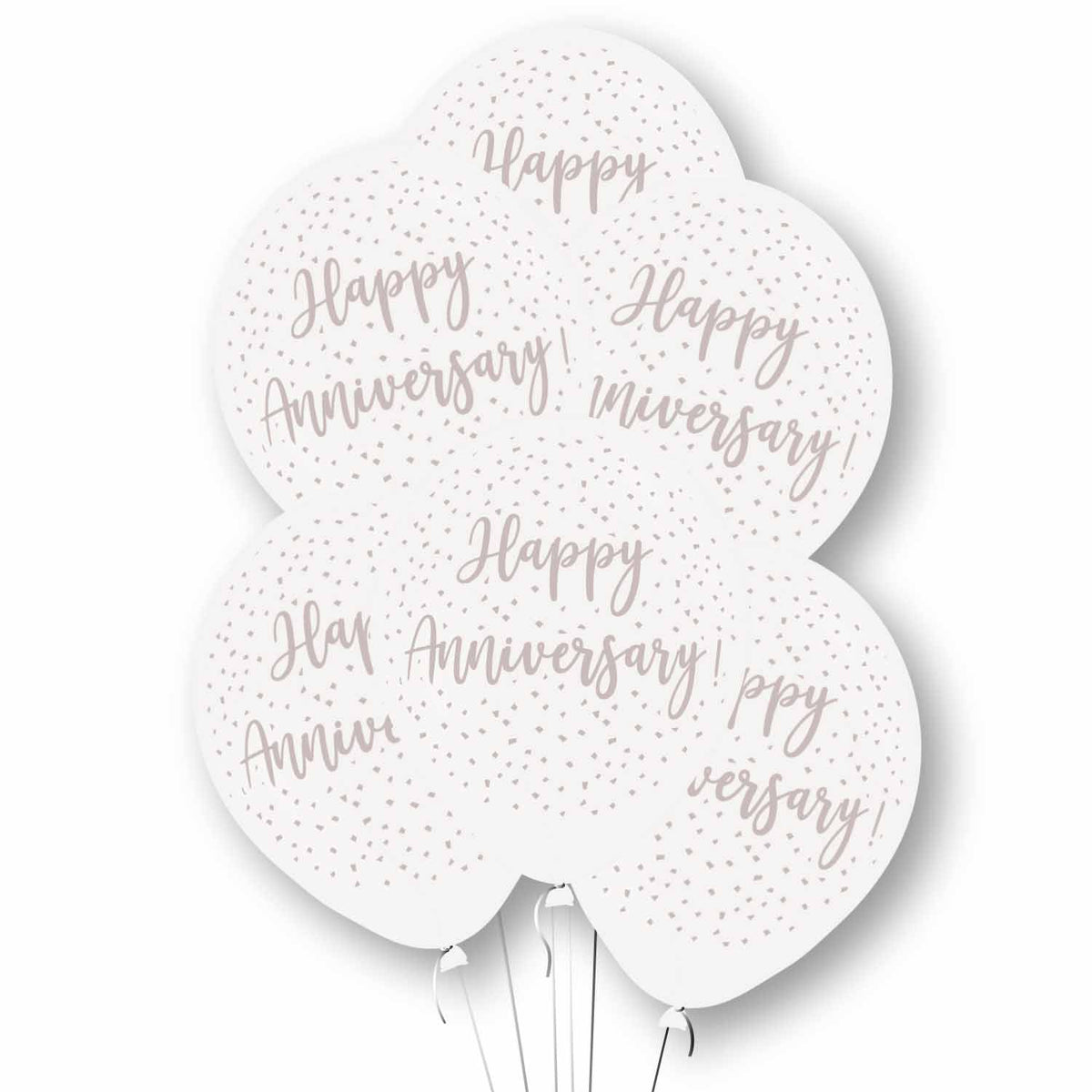 6ct Latex Balloons 11" Happy Anniversary - Tiger Feet Ireland