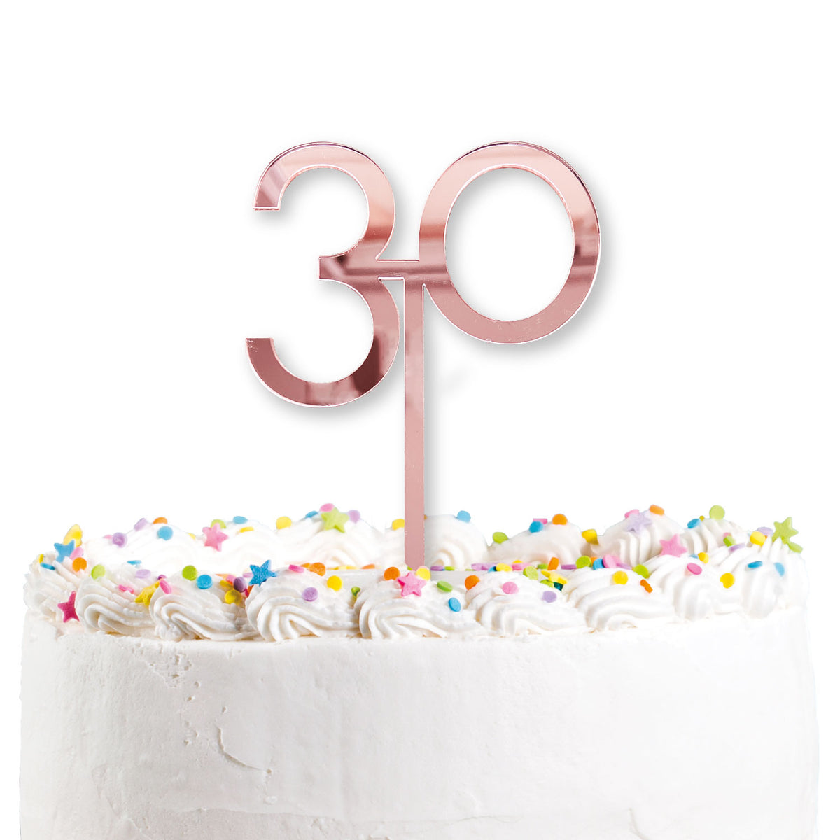 Cake Topper Rose Gold 30th Birthday - Tiger Feet Ireland