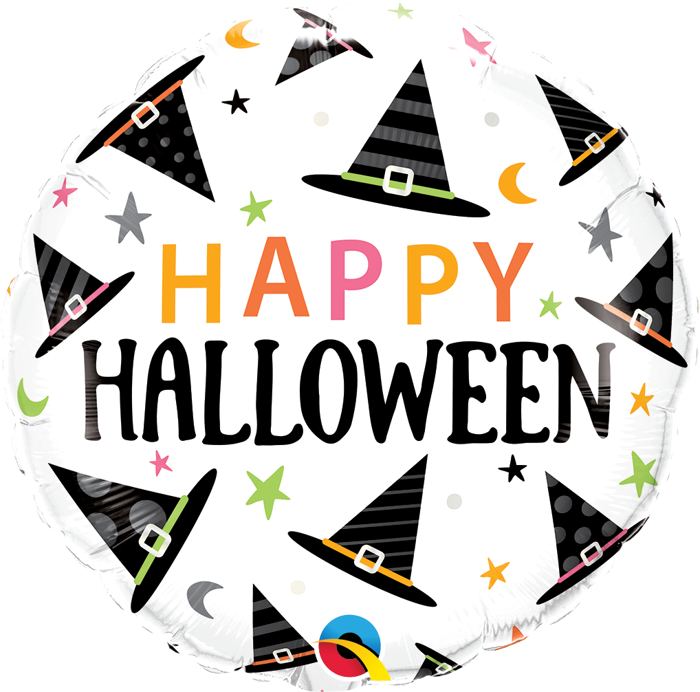 Foil Balloon 18" Round Witches Hats Patter - Tiger Feet Ireland