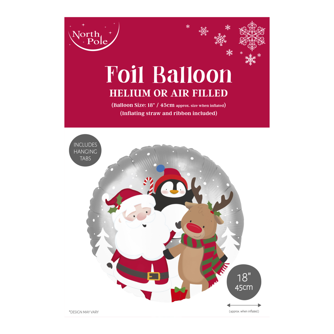 Foil Blln 18" Santa & Pals Foil Balloon - Tiger Feet Ireland