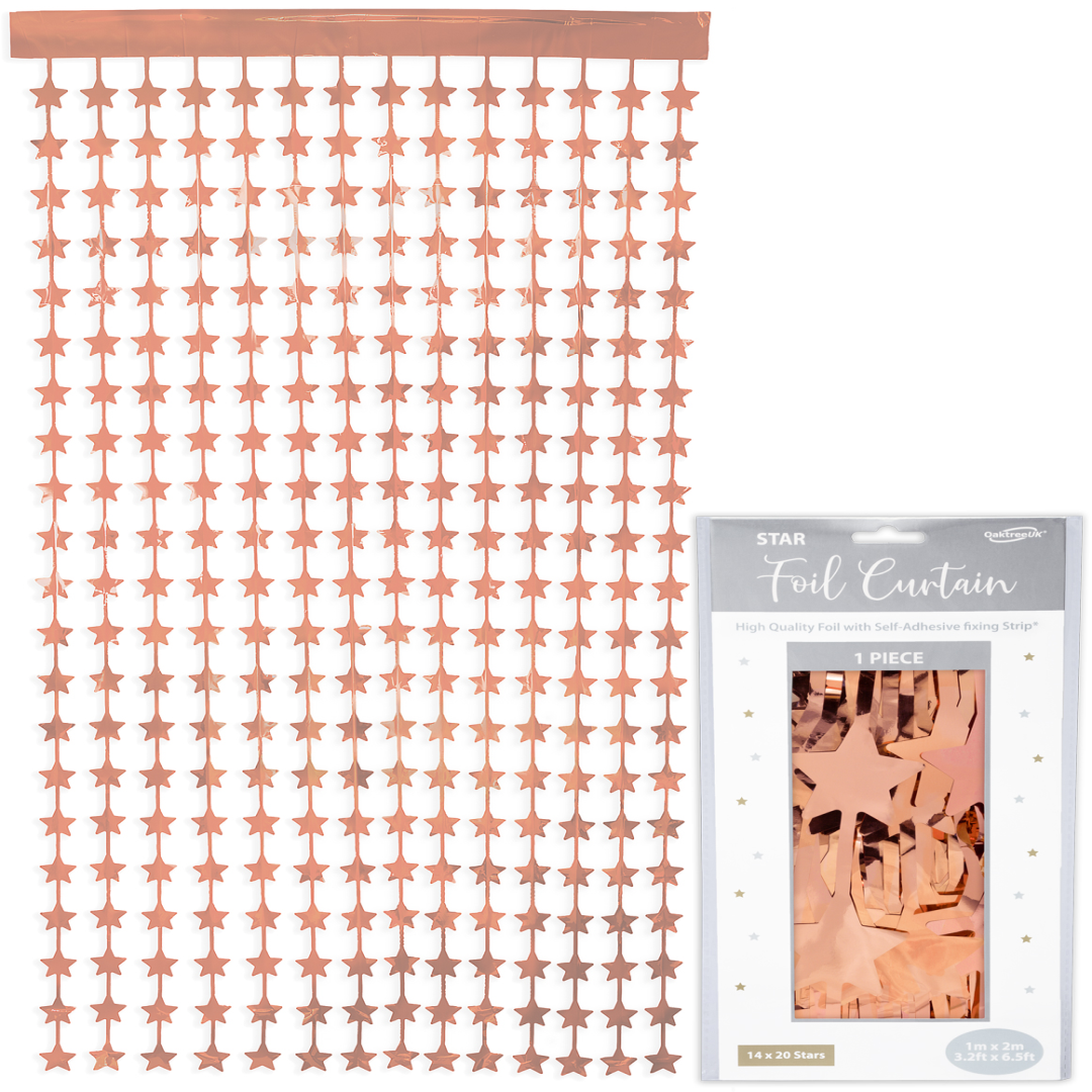 Star Foil Door Curtain Metallic Rose Gold - Tiger Feet Ireland
