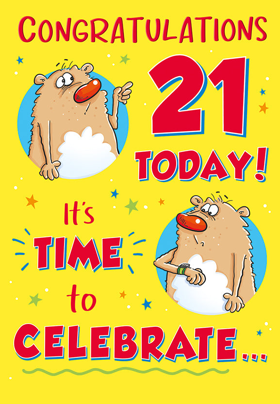 6pk Cards C75 Birthday Age 21 - Tiger Feet Ireland