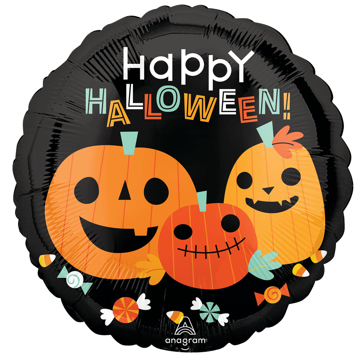 Foil Balloon 18" Round Halloween Pumpkins - Tiger Feet Ireland