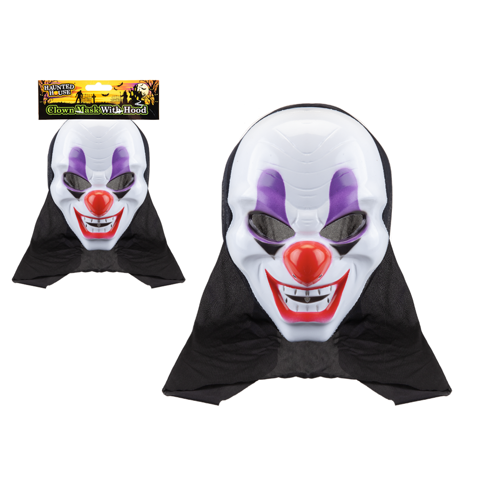 Clown With Hood Mask 12pk