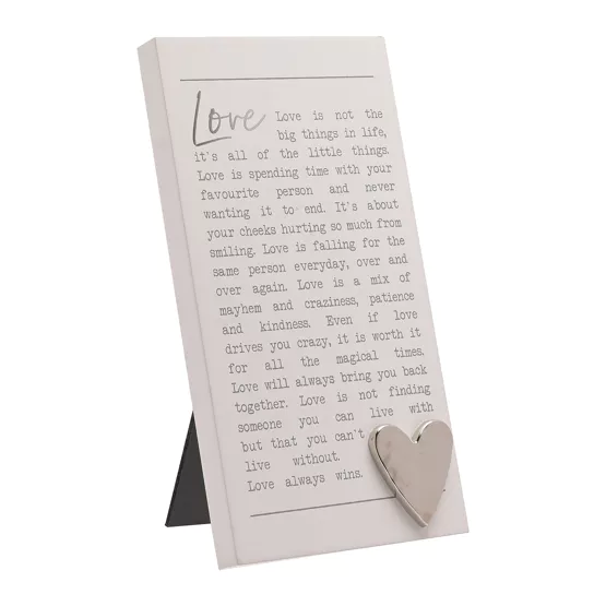 Moments Standing Plaque Love - Tiger Feet Ireland