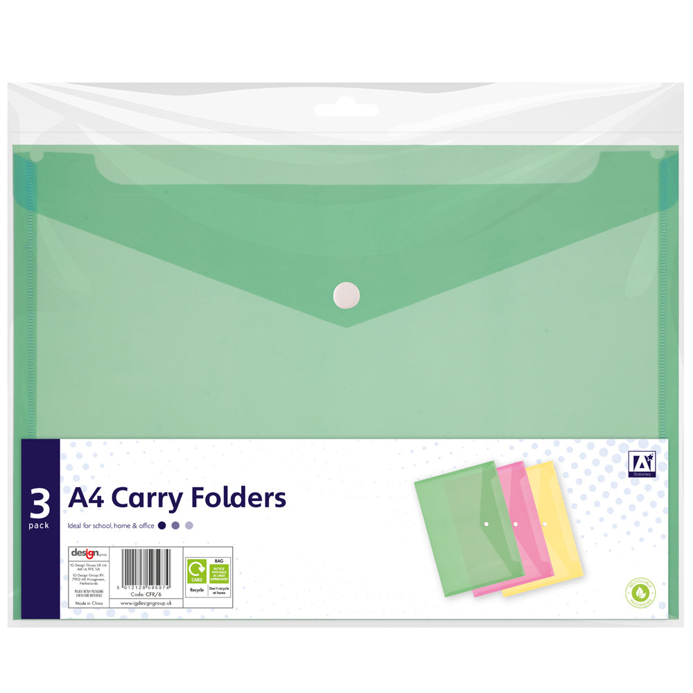 3 A4 Carry Folders - Tiger Feet Ireland
