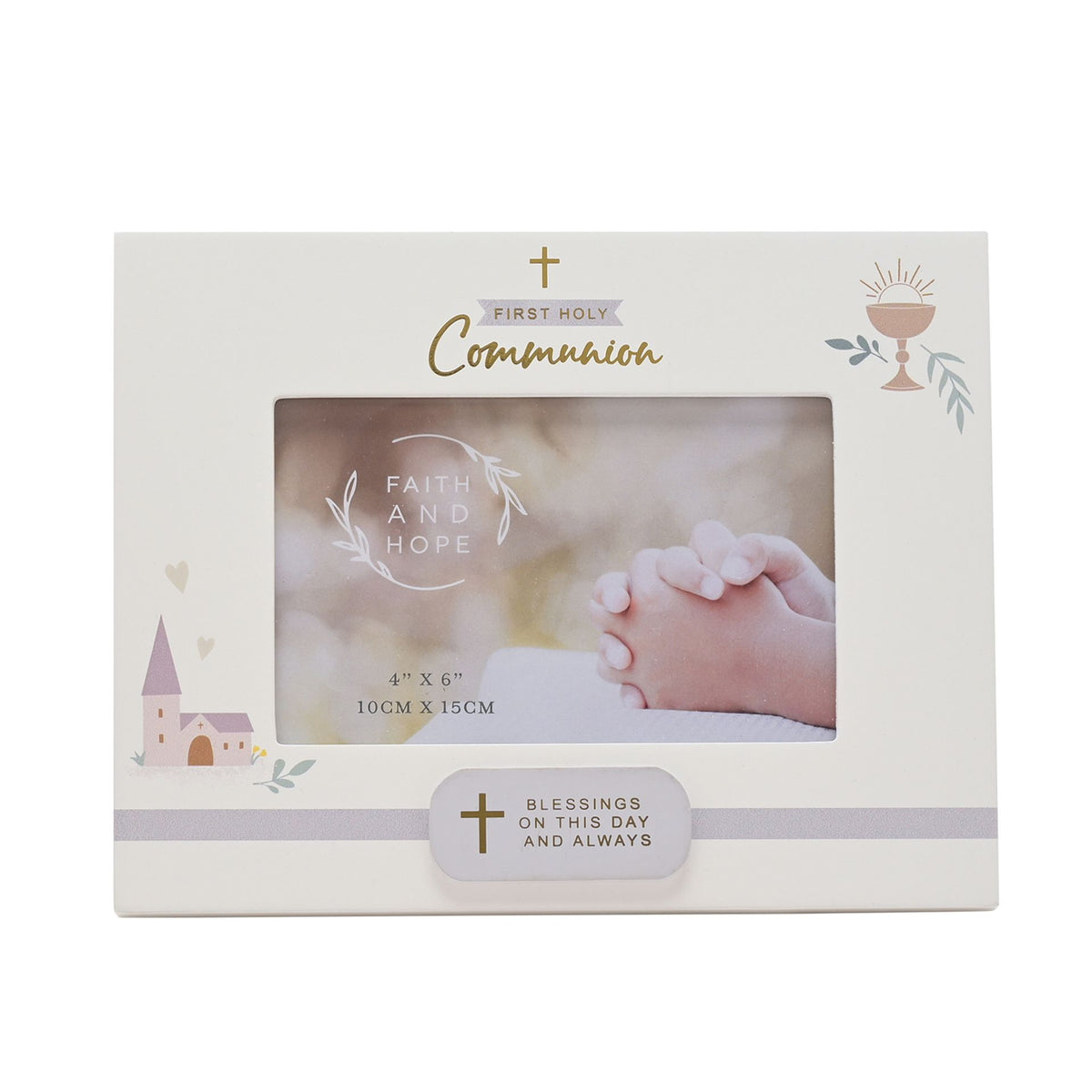 Photo Frame 4" x 6" First Communion White - Tiger Feet Ireland