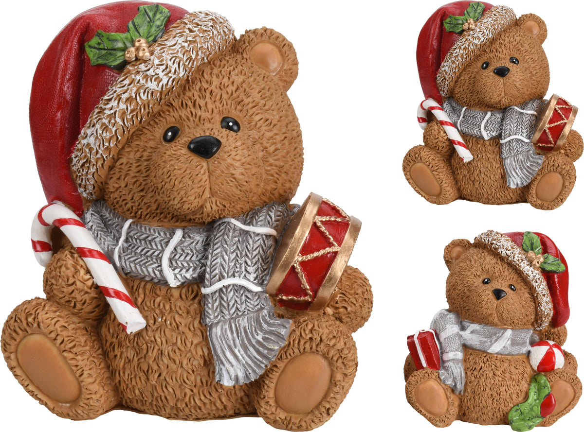 Bear With Xmas Hat Sitting 6pk - Tiger Feet Ireland