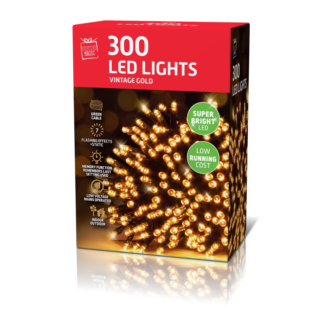LED Lights 300 Vintage Gold