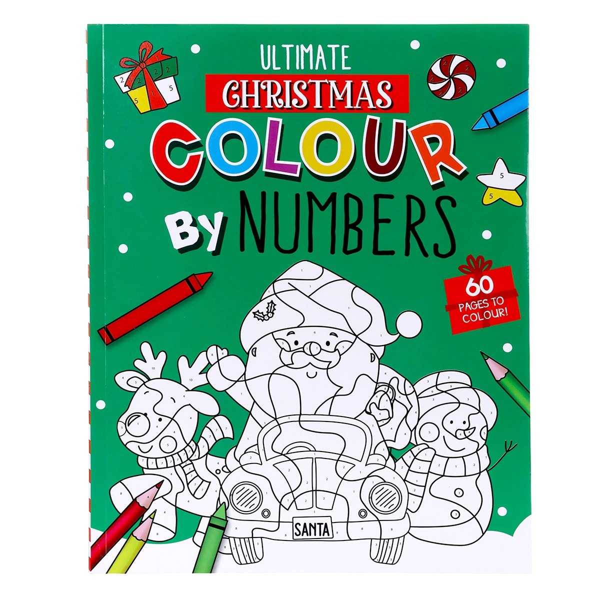 Eurowrap Colour By Number Book Christmas 12pk