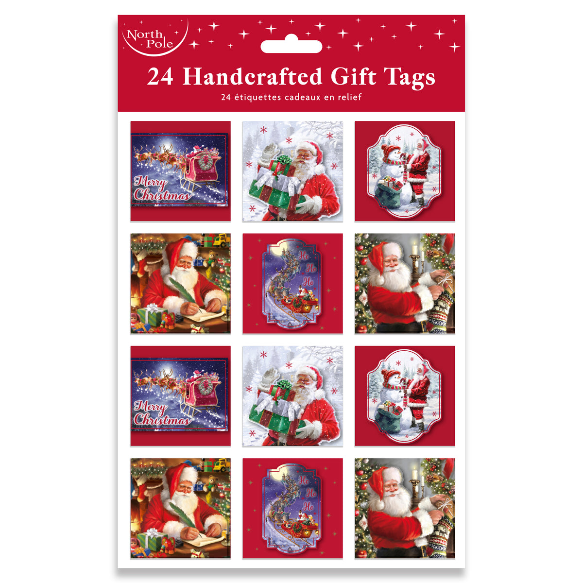 24pcs Trad Santa Gift Tags Polybg 12pk - Tiger Feet Ireland