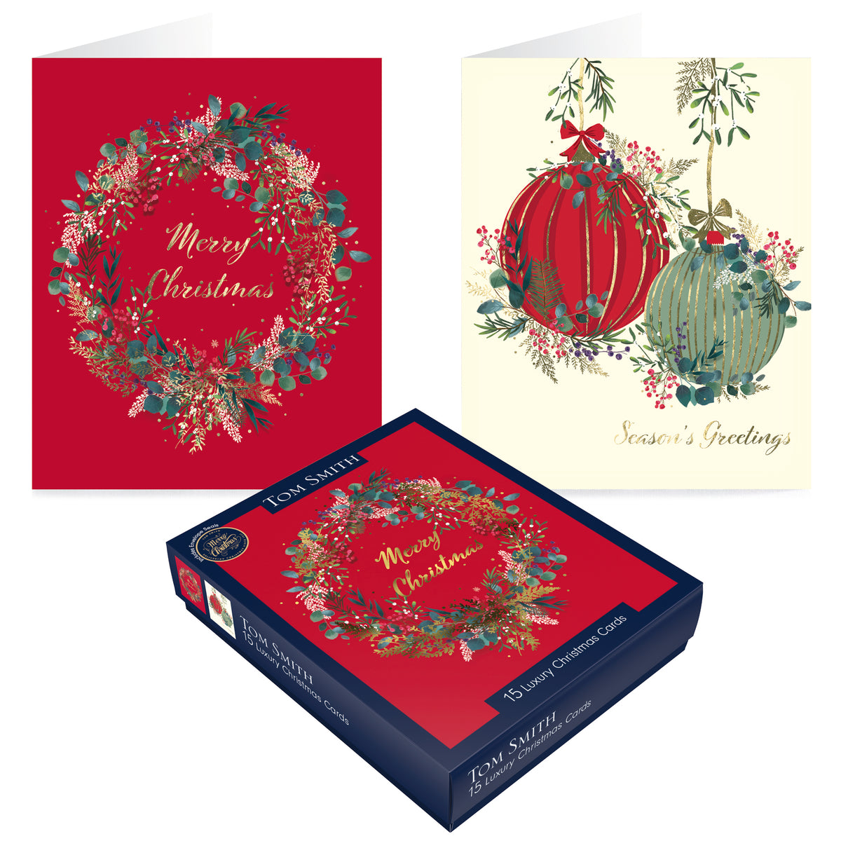 15 Luxury Foliage Wreath Cards Xmas - Tiger Feet Ireland