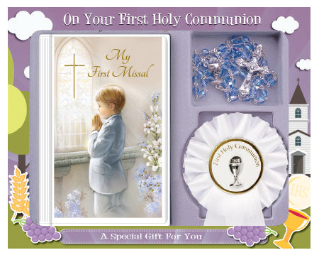 Communion Gift Set Book/Rosary/Rosette - Tiger Feet Ireland