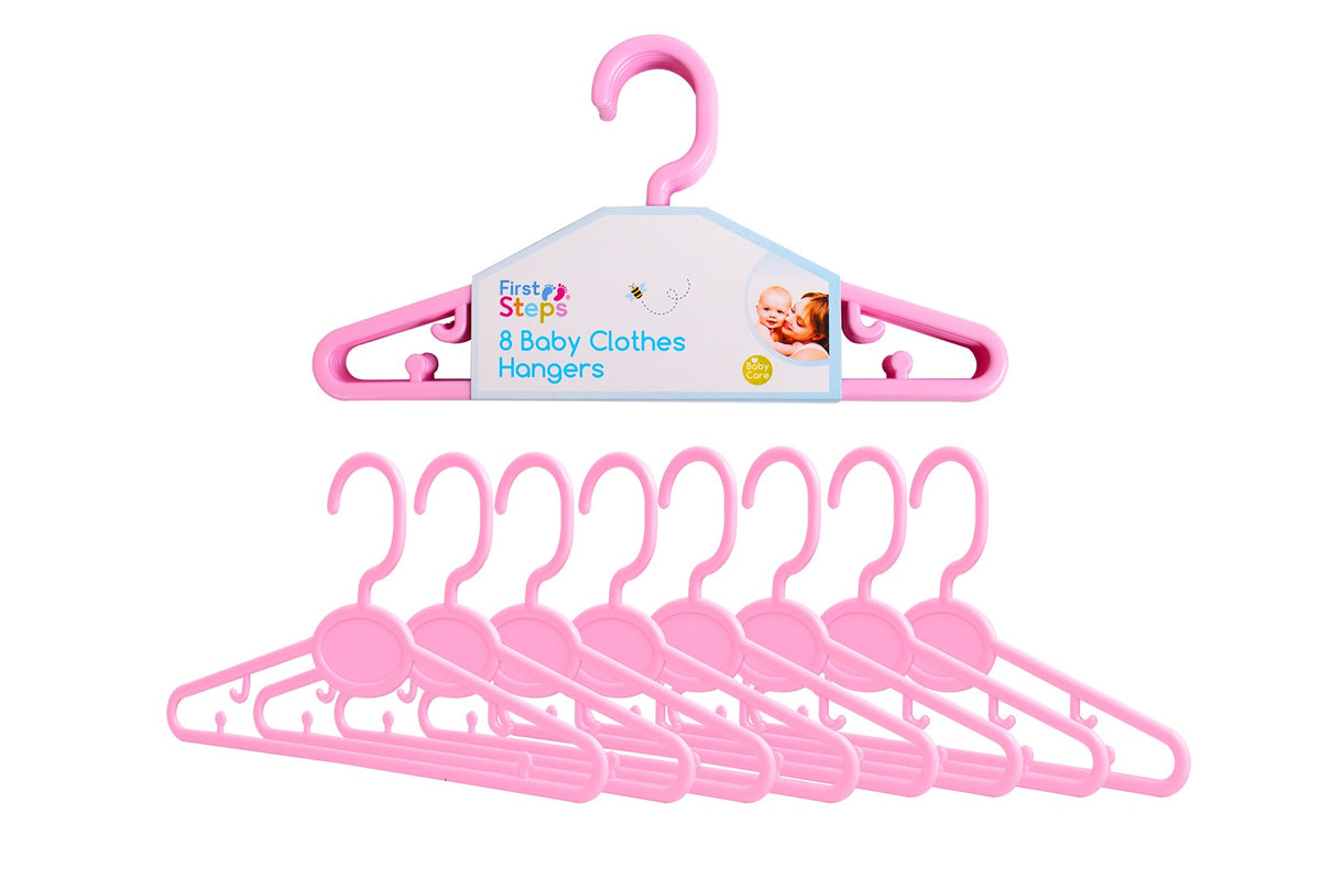 Baby Clothes Hangers 8 Pack Pink - Tiger Feet Ireland