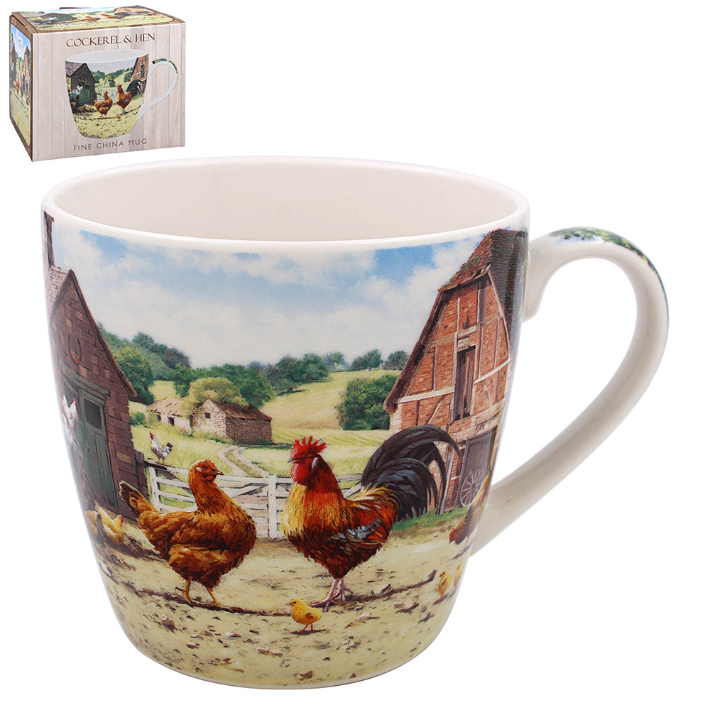 Cockerel & Hen Breakfast Mug - Tiger Feet Ireland
