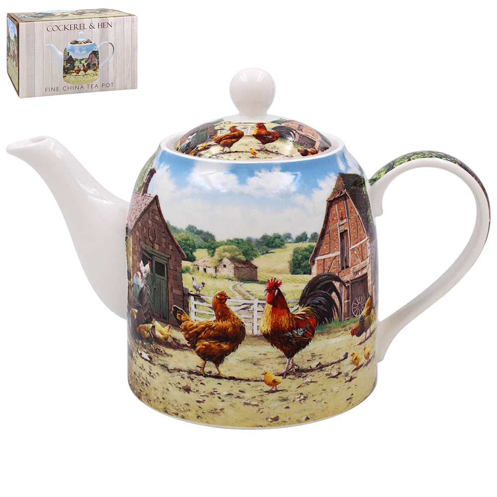 Cockerel & Hen Tea Pot - Tiger Feet Ireland