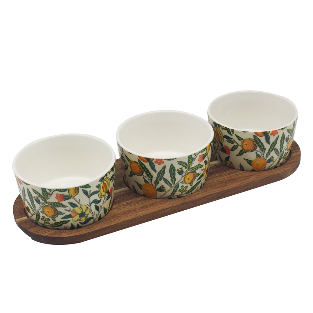 Tray Fruits Snack Bowls Wooden - Tiger Feet Ireland