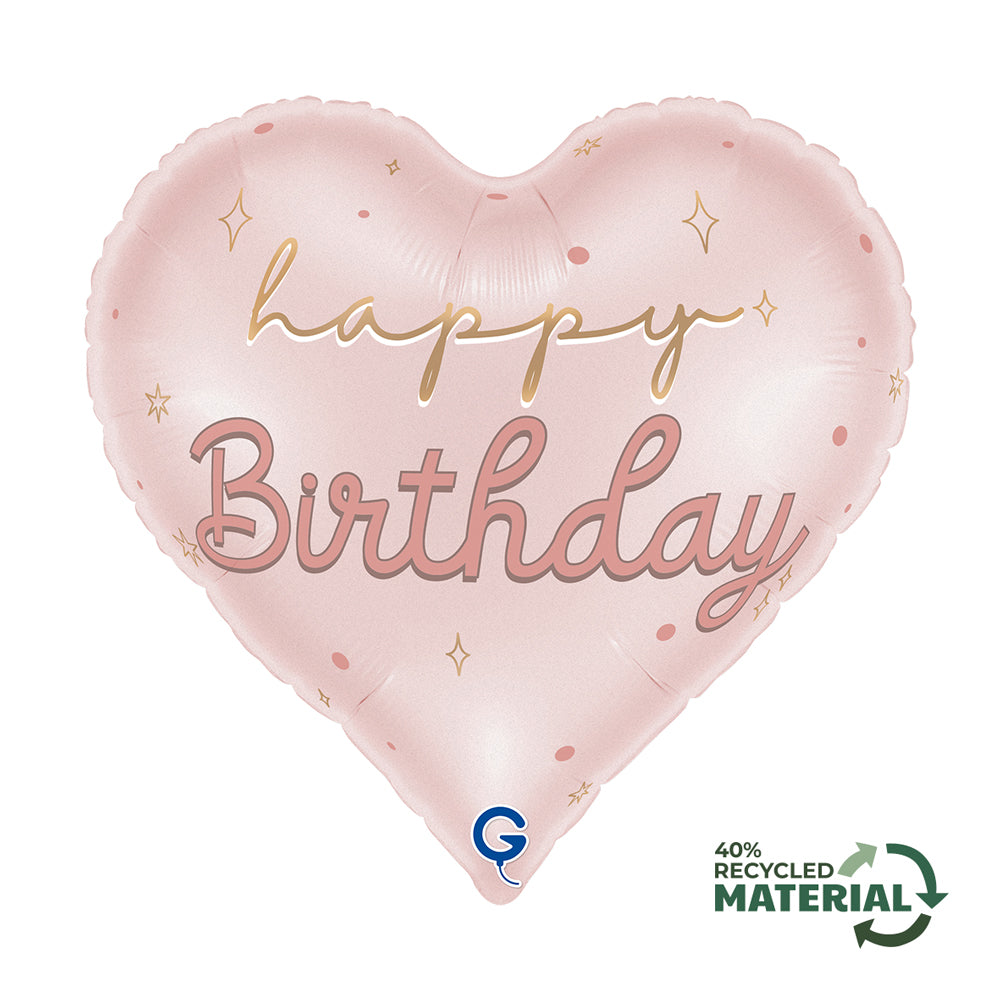 Foil Blln 18in Rnd Pink Happy Birthday - Tiger Feet Ireland