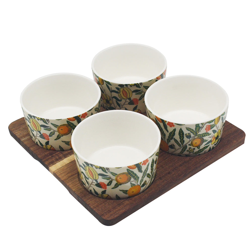 Tray Fruits Snack Bowls Wooden - Tiger Feet Ireland