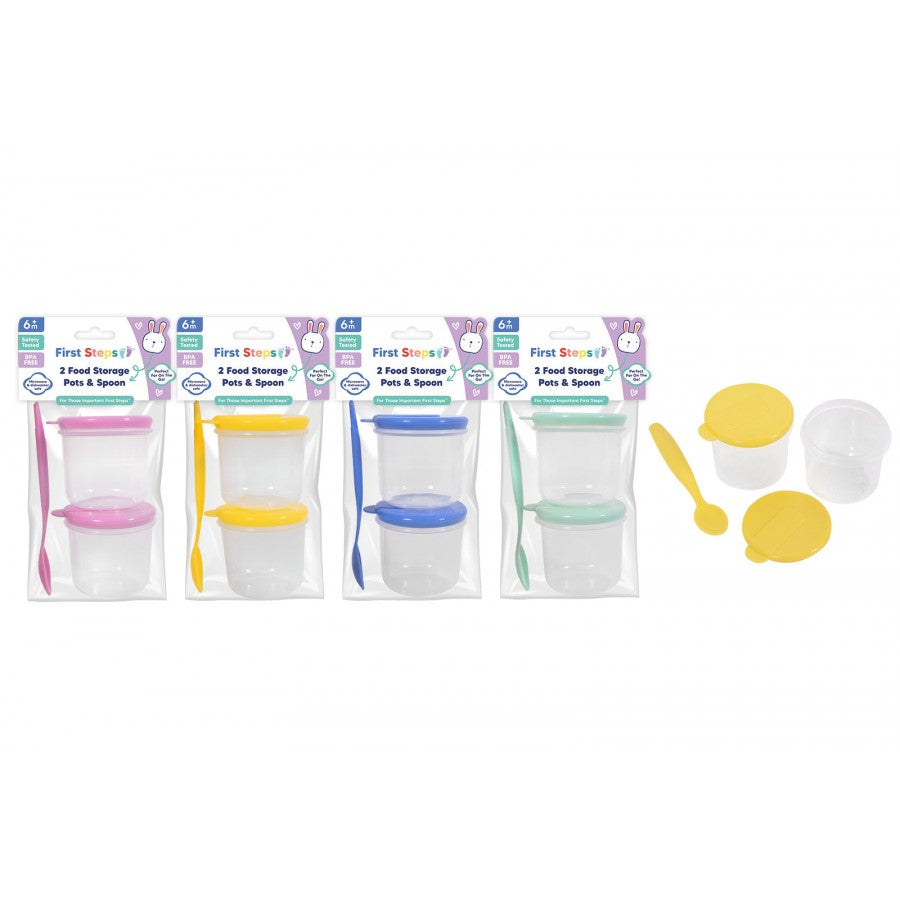 4pk Food Storage Pots+Spoon - Tiger Feet Ireland