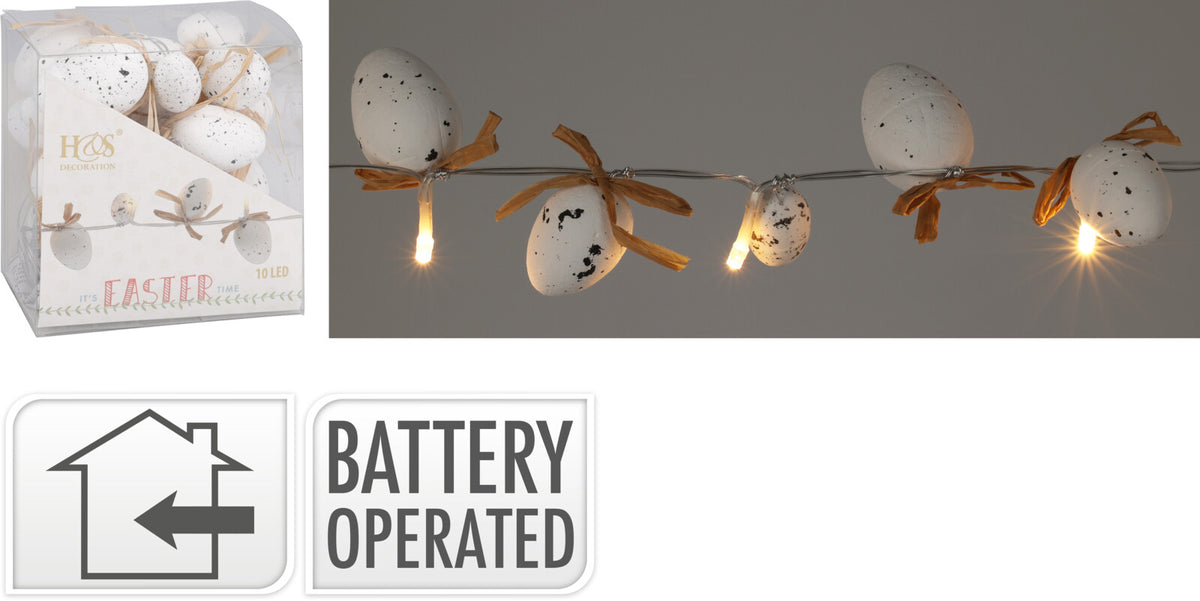 Led Chain Egg 10Led White - Tiger Feet Ireland
