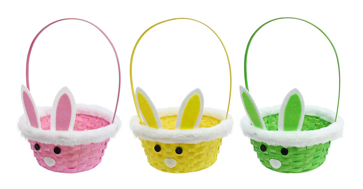 Easter Bunny Woven Basket Asst - Tiger Feet Ireland
