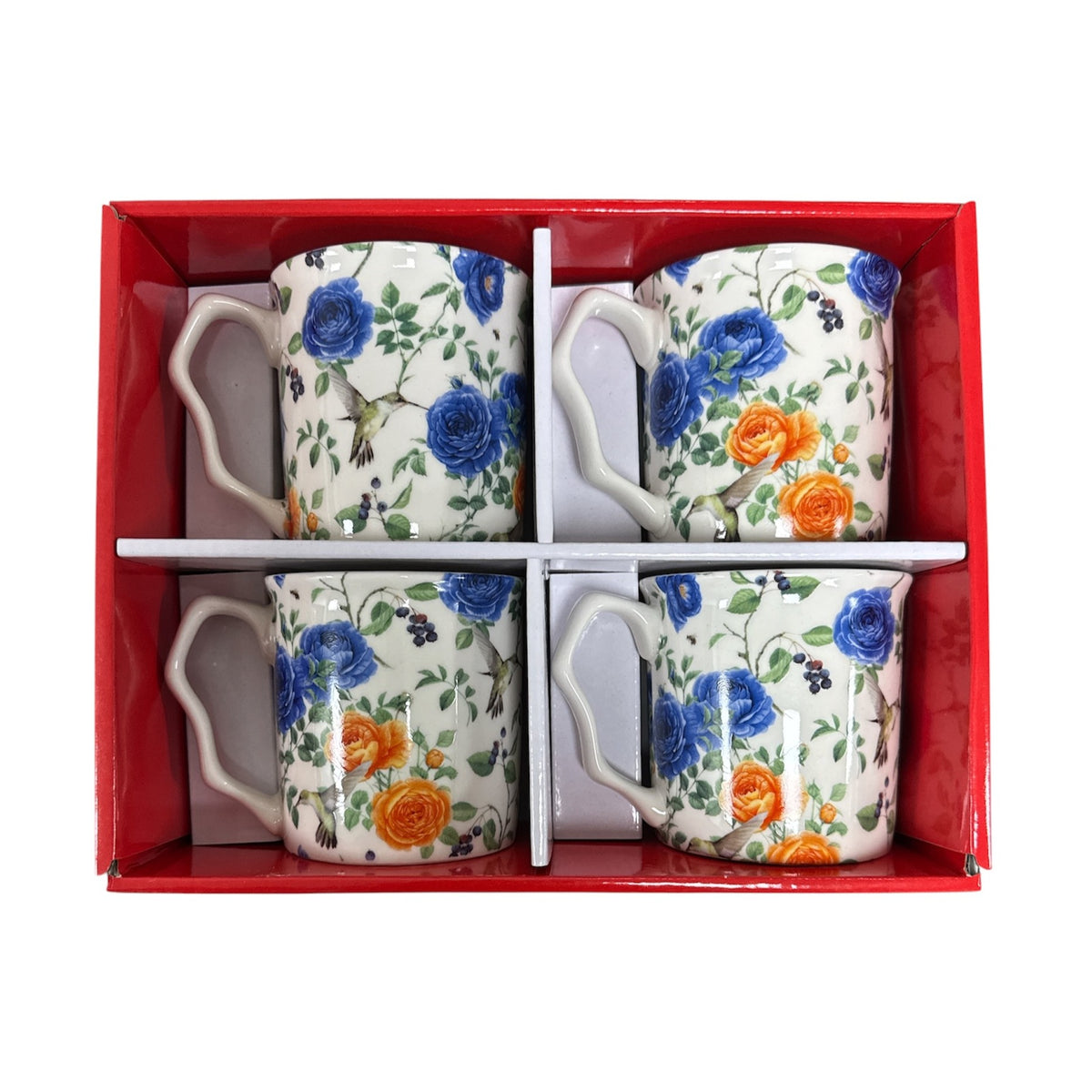 4 Piece Mug Set Blue Rosa - Tiger Feet Ireland