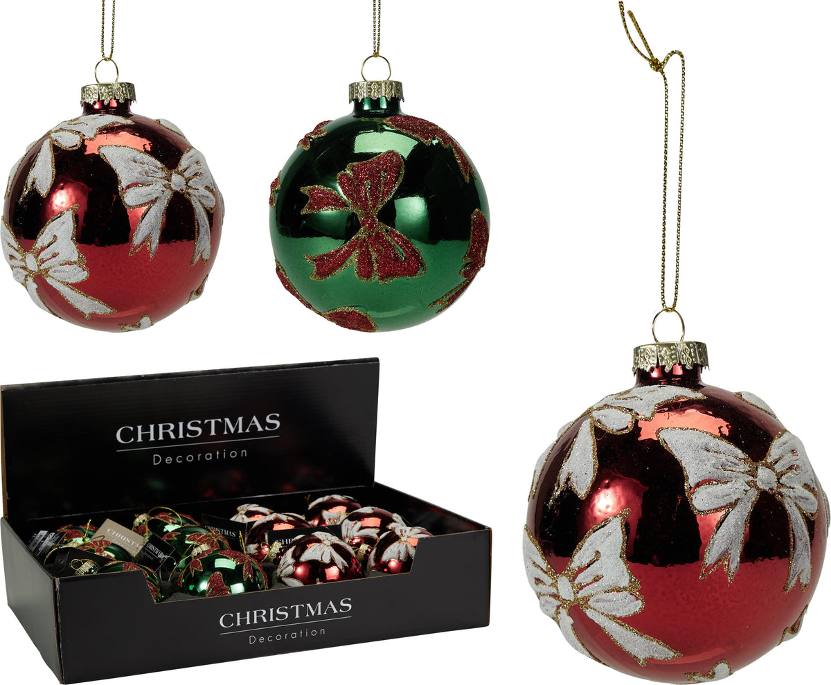 Xmas Ball 80Mm 2Ass Colours 12pk - Tiger Feet Ireland