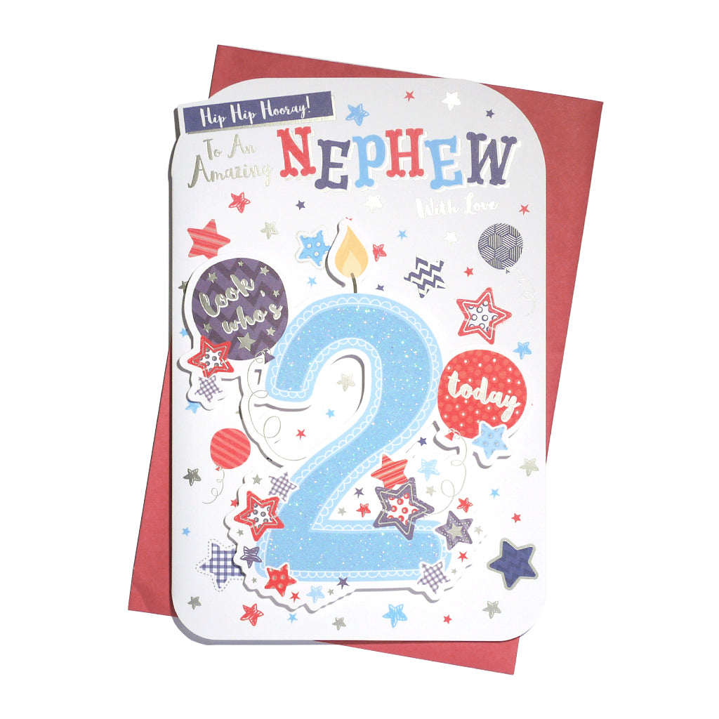 6pk Cards C75 Birthday Age 2 Nephew - Tiger Feet Ireland