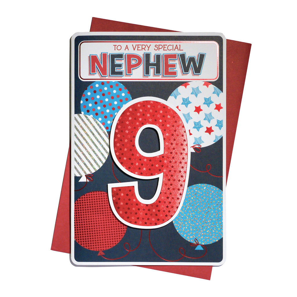 6pk Cards C75 Birthday Age 9 Nephew - Tiger Feet Ireland
