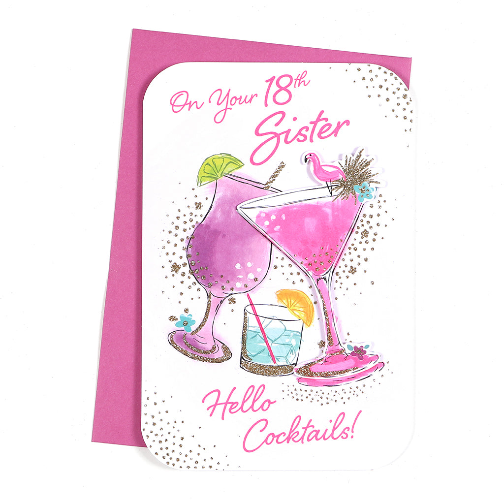 6pk Cards C75 Birthday Age 18 Sister - Tiger Feet Ireland