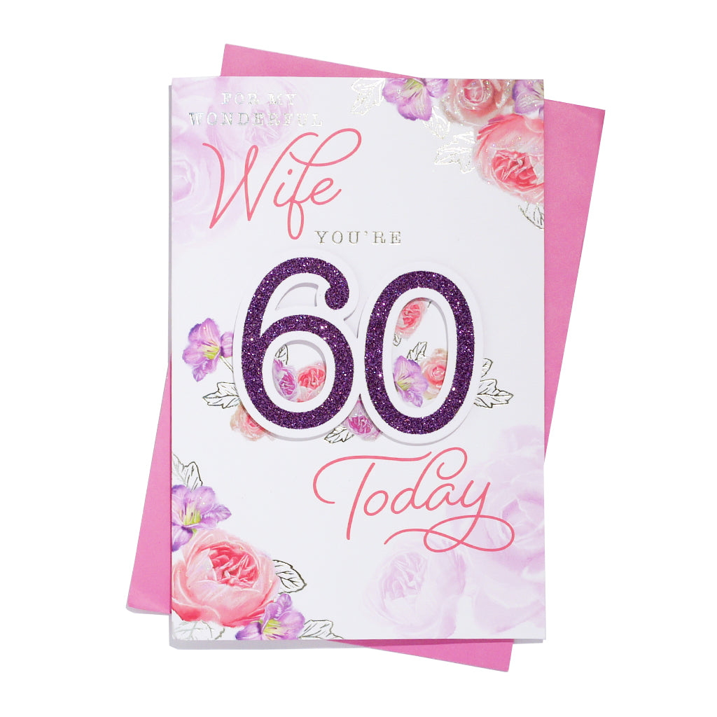 6pk Cards C75 Birthday Age 60 Wife - Tiger Feet Ireland