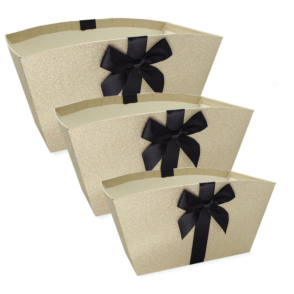 Gift Tray Set Of 3 Light Gold & Black - Tiger Feet Ireland
