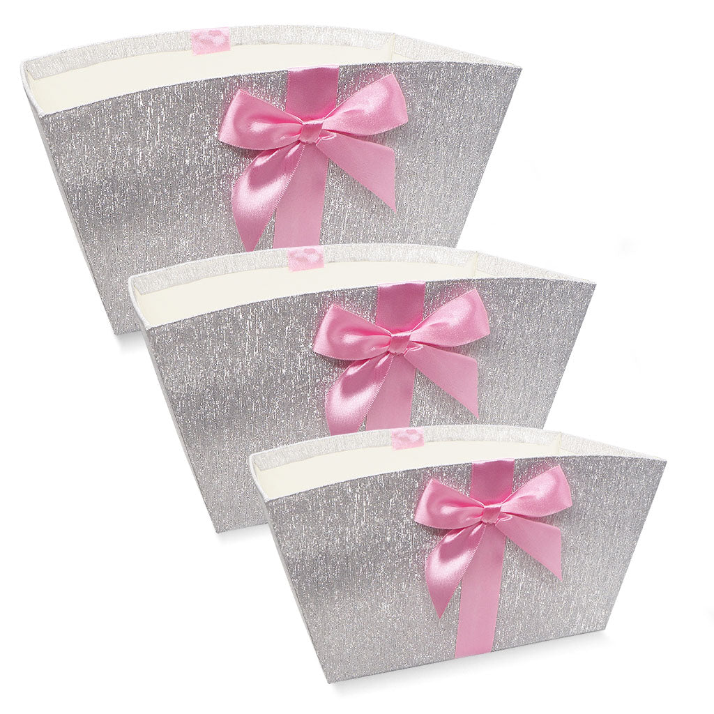 Gift Tray Set Of 3 Silver & Pink - Tiger Feet Ireland